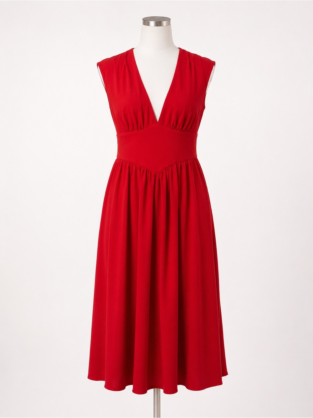 Boyds Bears Red V-Neck Midi Dress